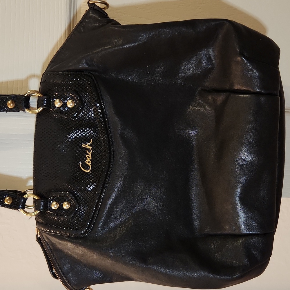 Coach Black Ashley Leather Satchel